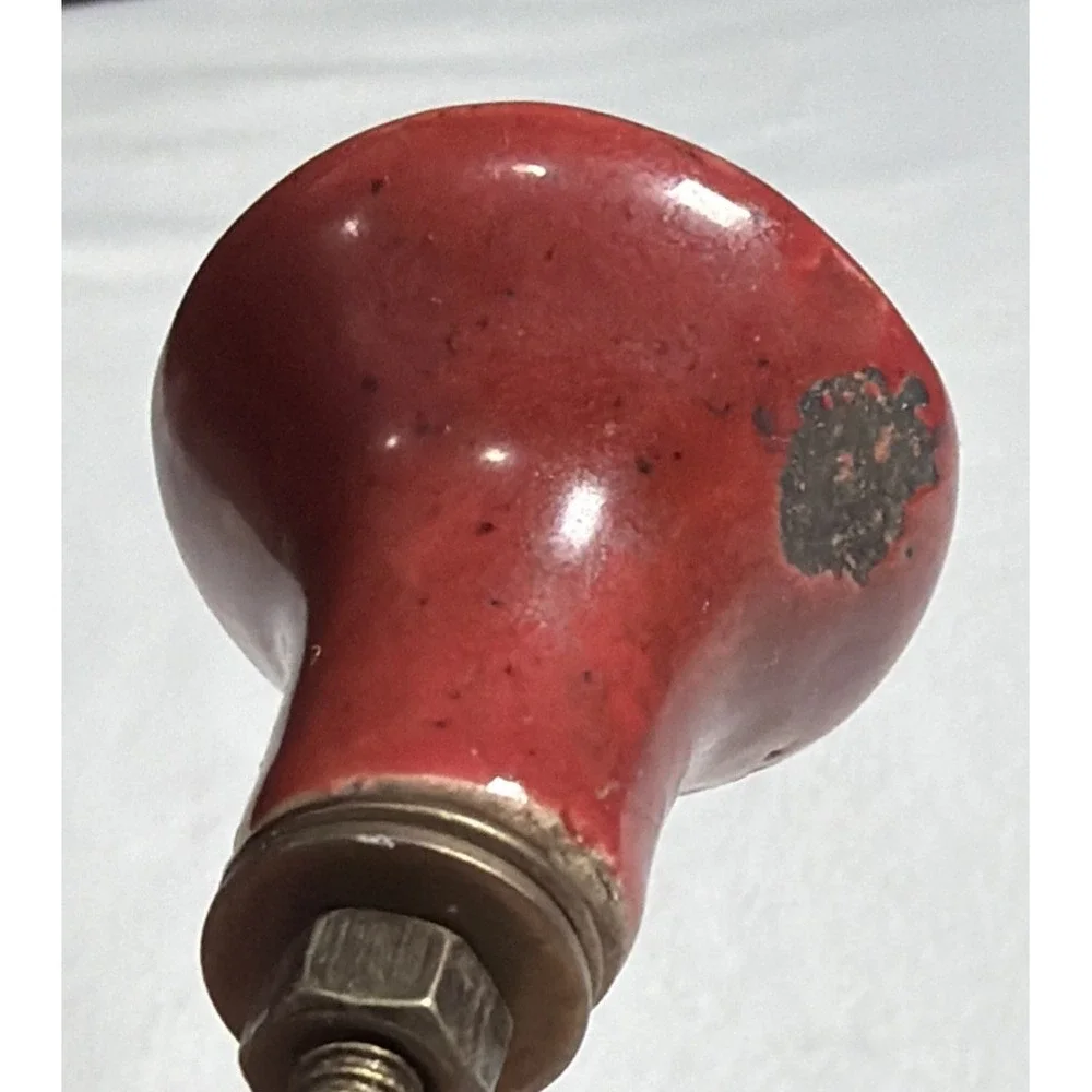 Lot Of 2 Hobby Lobby Red Rustic Drawer Knob Pulls 1.25In Red Black